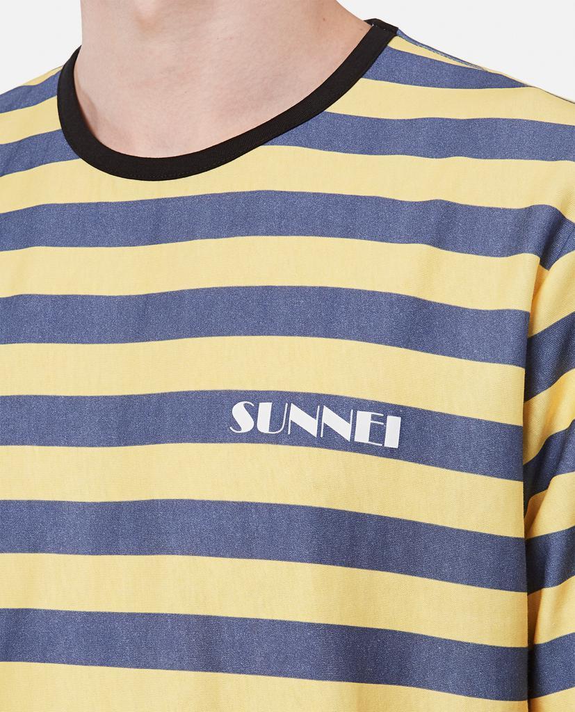 商品SUNNEI|SUNNEI X BIFFI striped cotton t-shirt,价格¥757,第6张图片详细描述