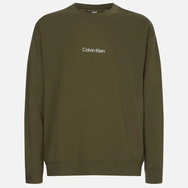 商品Calvin Klein|Calvin Klein Men's Logo Sweatshirt - Army Green,价格¥355,第1张图片详细描述