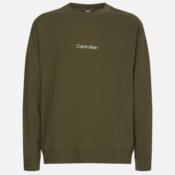 商品Calvin Klein|Calvin Klein Men's Logo Sweatshirt - Army Green,价格¥315,第3张图片详细描述