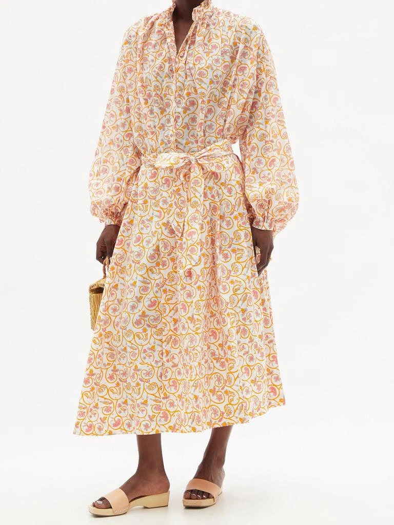 商品Thierry Colson|Java pleated floral-print waist-tie cotton skirt,价格¥1323,第2张图片详细描述