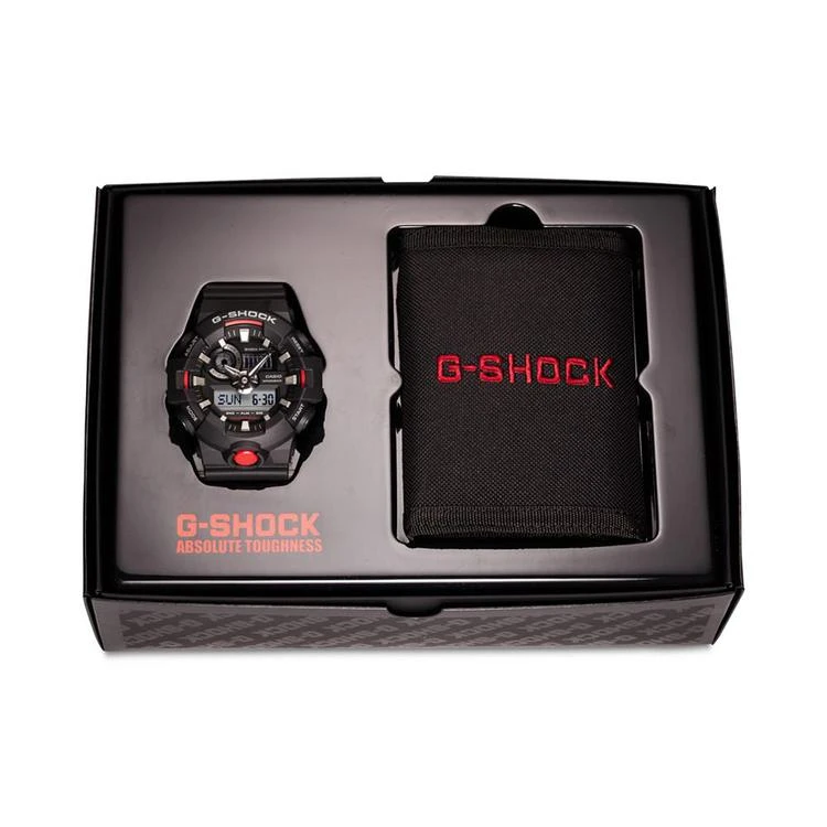 商品G-Shock|Men's Analog-Digital Black Resin Strap Watch & Logo Wallet Gift Set 58mm,价格¥741,第1张图片