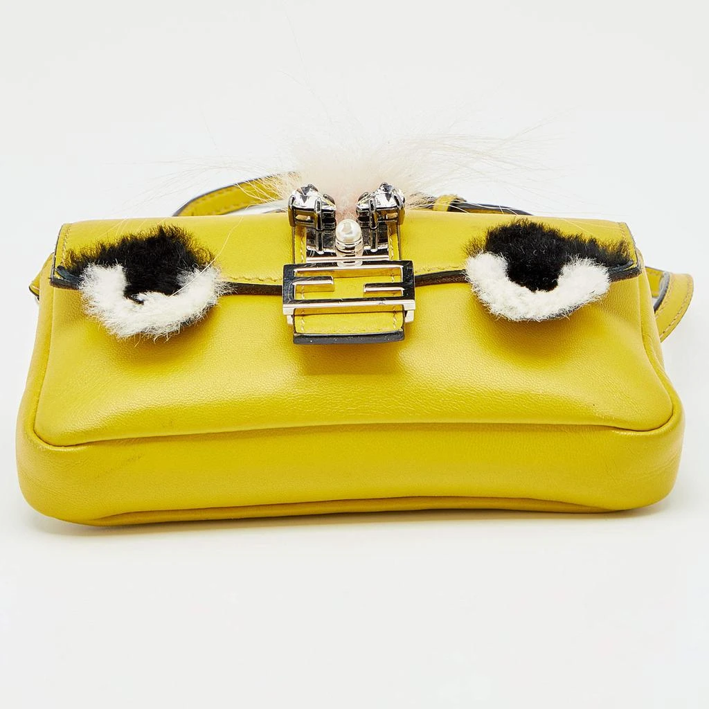 Fendi Yellow Leather And Fur Micro Monster Baguette 商品