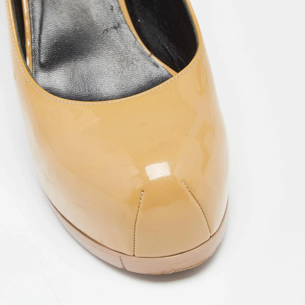 Saint Laurent Beige Patent Leather Tribtoo Platform Pumps Size 37.5 商品