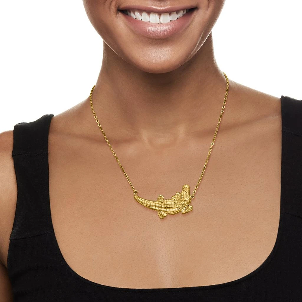 商品Ross-Simons|Ross-Simons Italian 18kt Gold Over Sterling Alligator Necklace,价格¥887,第2张图片详细描述