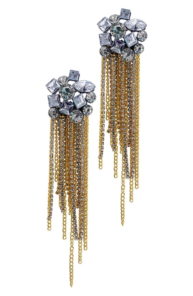 商品ADORNIA|Multishape CZ Cluster & Chain Fringe Drop Earrings,价格¥150,第1张图片