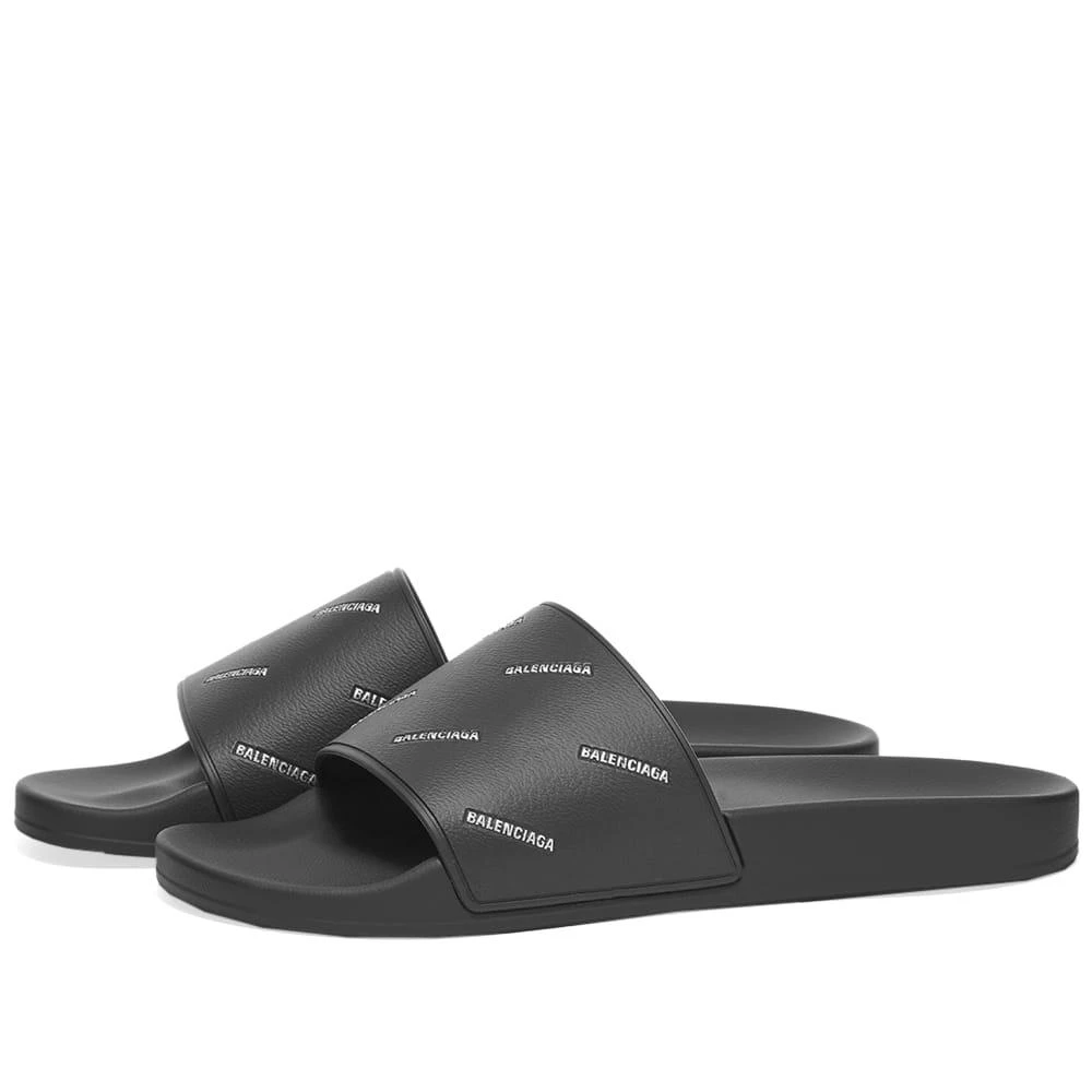 商品Balenciaga|Balenciaga Repeat Logo Pool Slide,价格¥1553,第1张图片