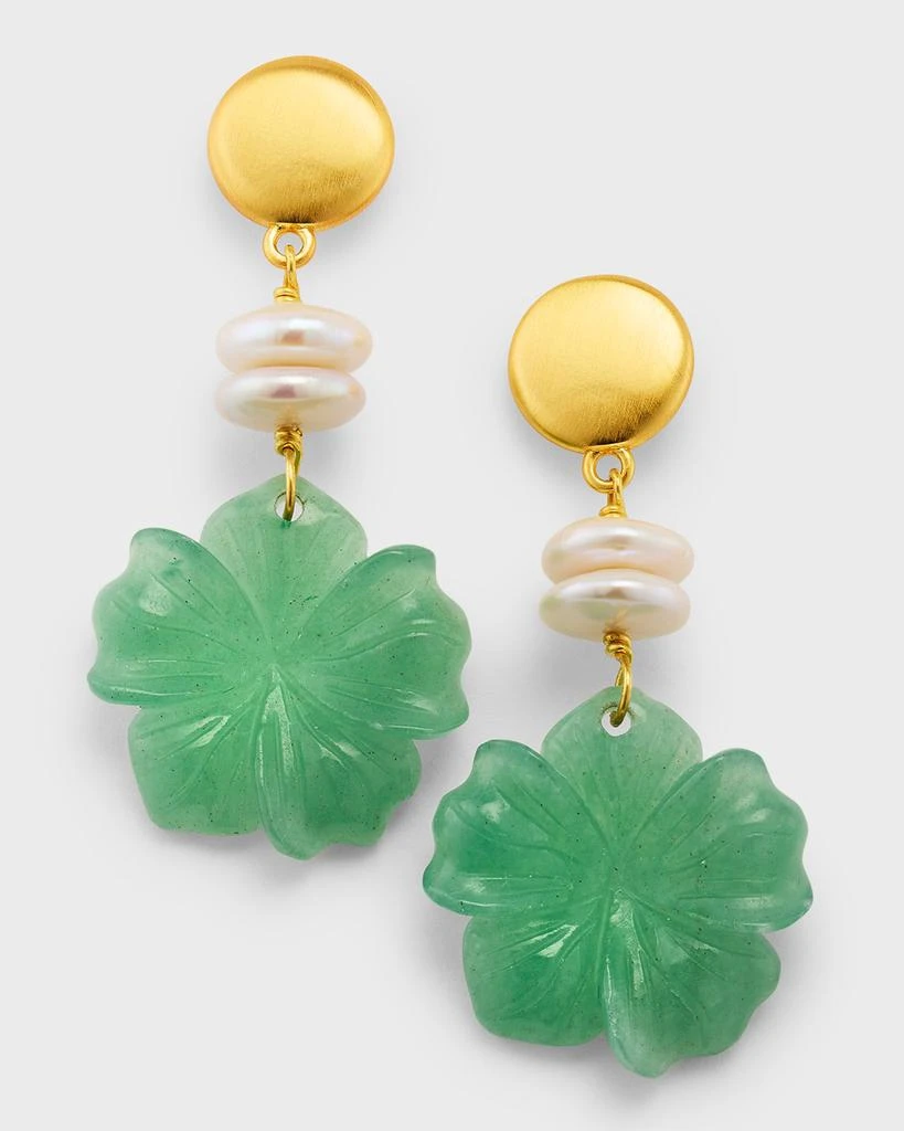 商品NEST Jewelry|Jade Aventurine Flower Drop Earrings,价格¥976,第1张图片