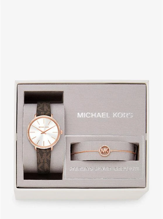 商品Michael Kors|Pyper Logo and Rose Gold-Tone Watch and Bracelet Set,价格¥1232,第5张图片详细描述