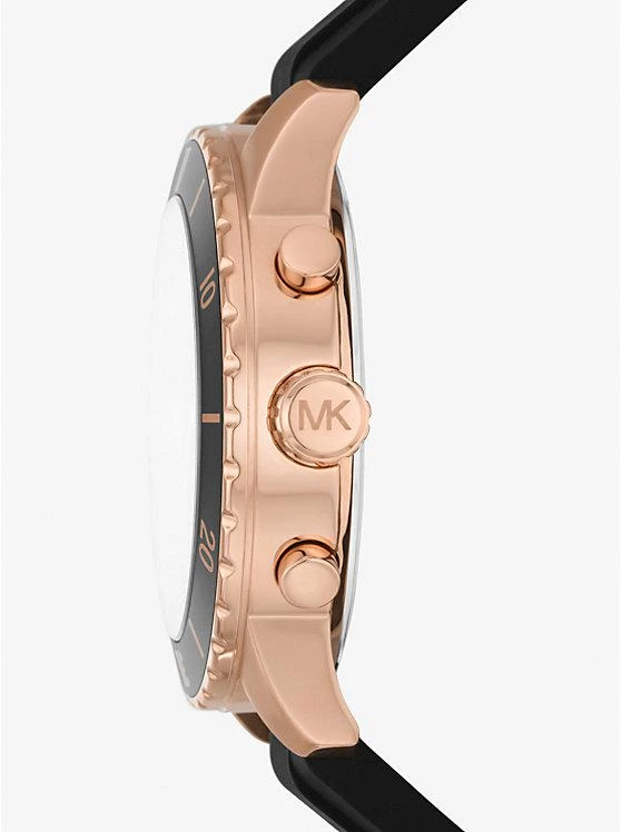 商品Michael Kors|Oversized Cunningham Rose Gold-Tone and Silicone Watch,价格¥649,第2张图片详细描述