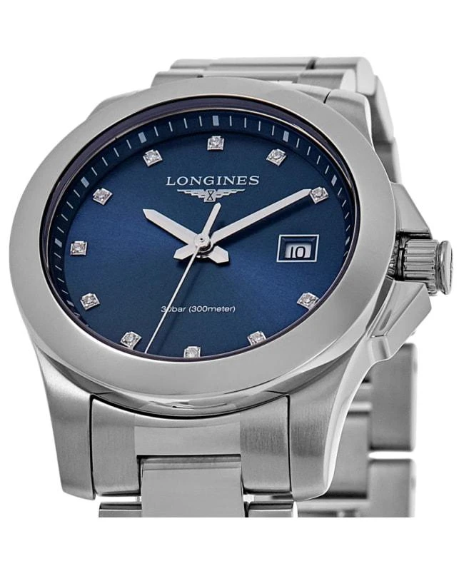 商品Longines|Longines Conquest Quartz Blue Diamond Dial Stainless Steel Women's Watch L3.377.4.97.6,价格¥6991,第2张图片详细描述
