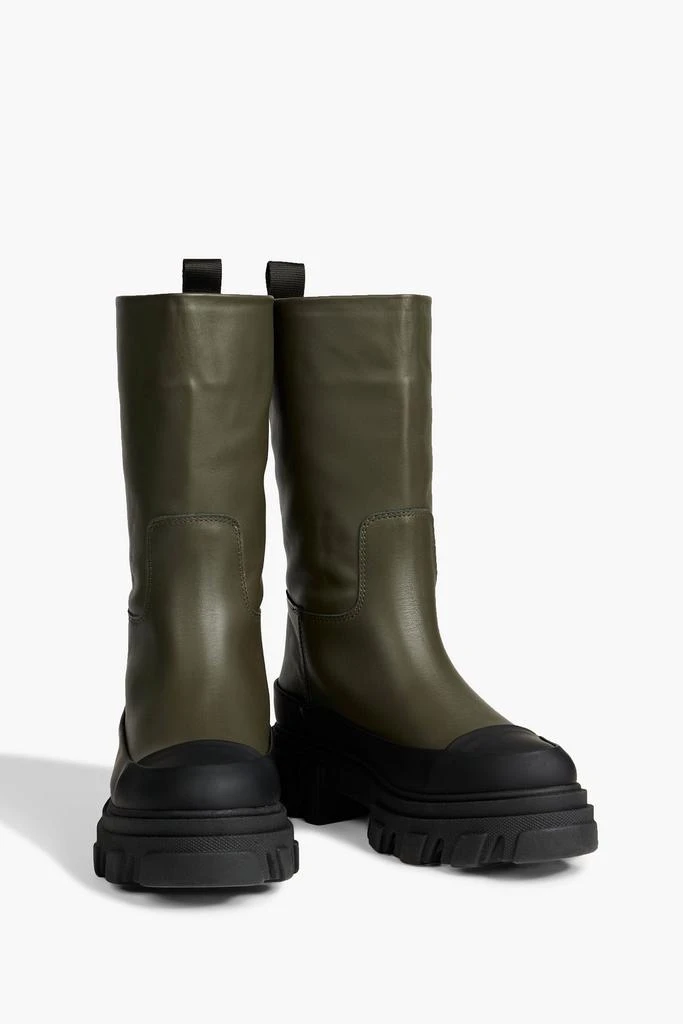 商品Ganni|Tubular rubber-trimmed leather boots,价格¥1580,第2张图片详细描述