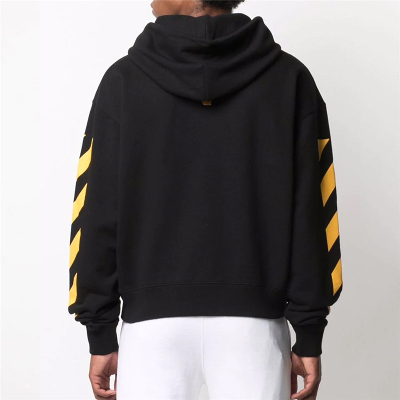 OFF WHITE 男士黑色油画印花连帽卫衣 OMBB037F21FLE011-1084商品第3张图片规格展示