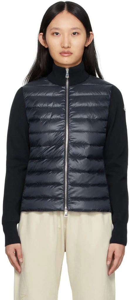 商品Moncler|Navy Down Padded Cotton Cardigan Jacket,价格¥7877,第1张图片