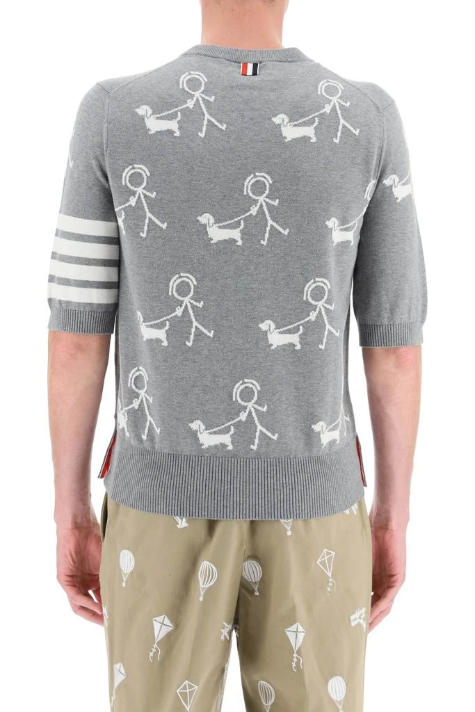 商品Thom Browne|Thom browne short-sleeved pullover with intarsia,价格¥4778,第3张图片详细描述