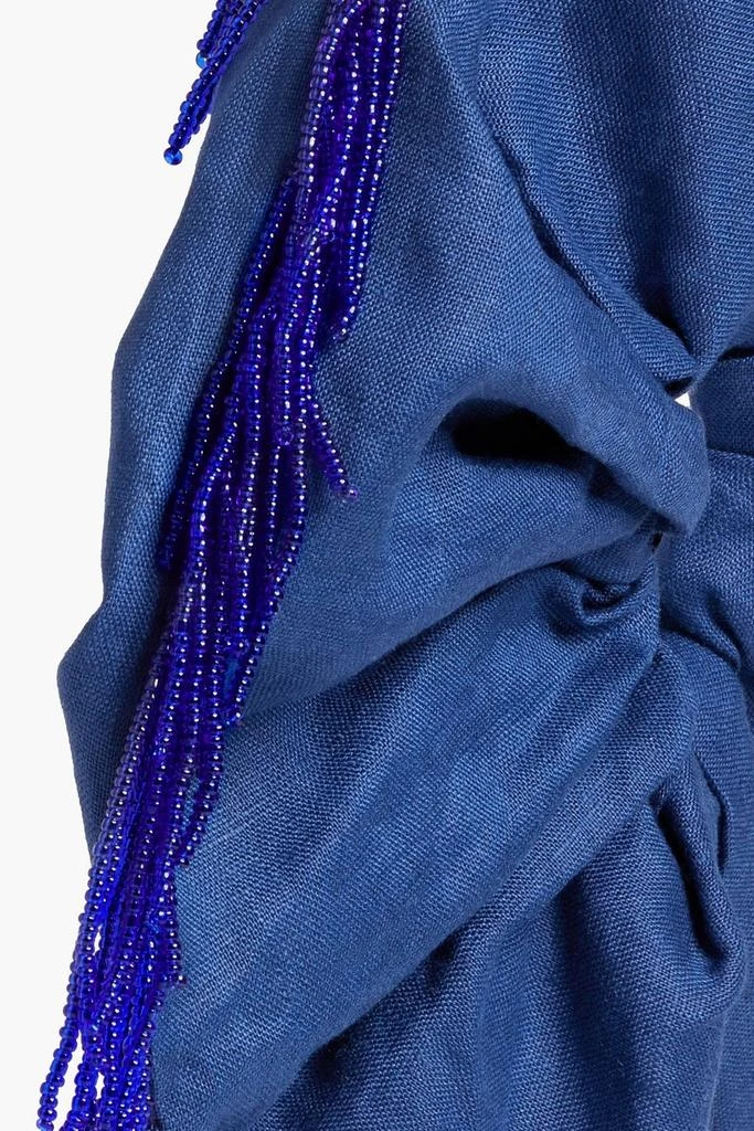 商品Ganni|Fringed bead-embellished linen hair tie,价格¥97,第3张图片详细描述