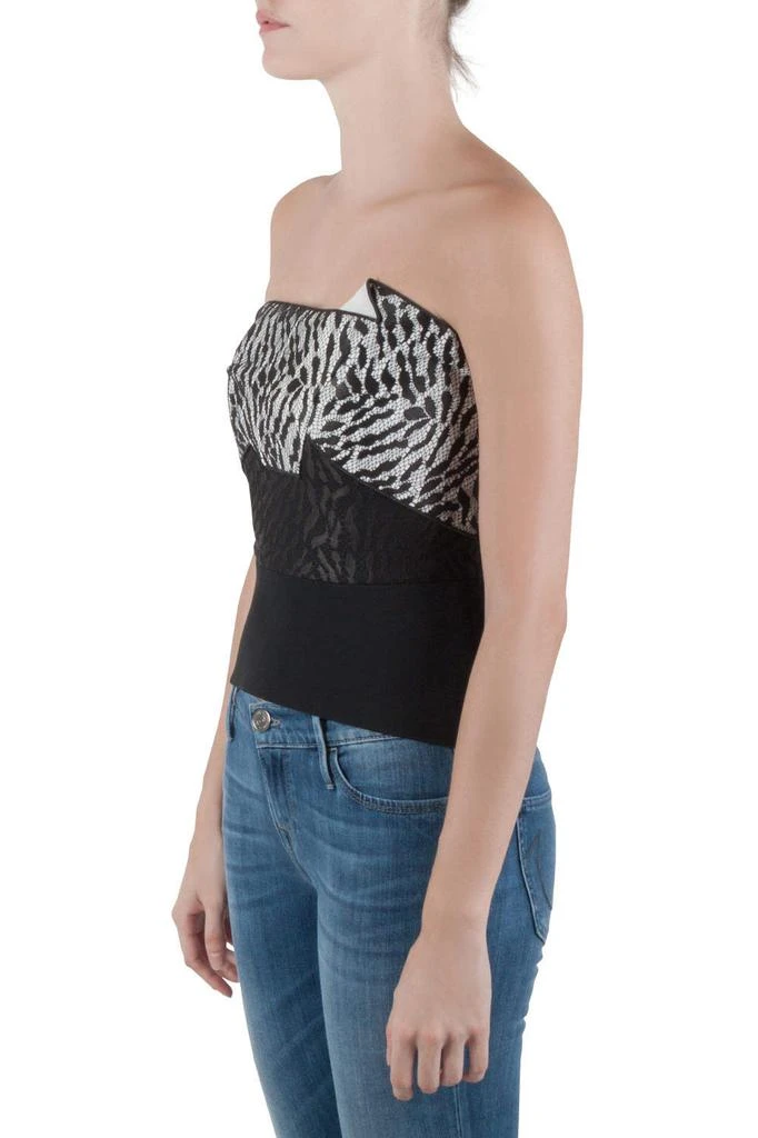 商品[二手商品] ROLAND MOURET|Roland Mouret Monochrome Lace Mantis Strapless Cropped Peplum Top M,价格¥943,第2张图片详细描述