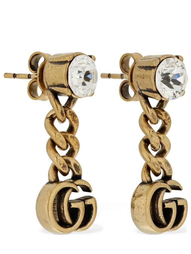 Gg Marmont Drop Earrings W/ Crystal商品第2张图片规格展示