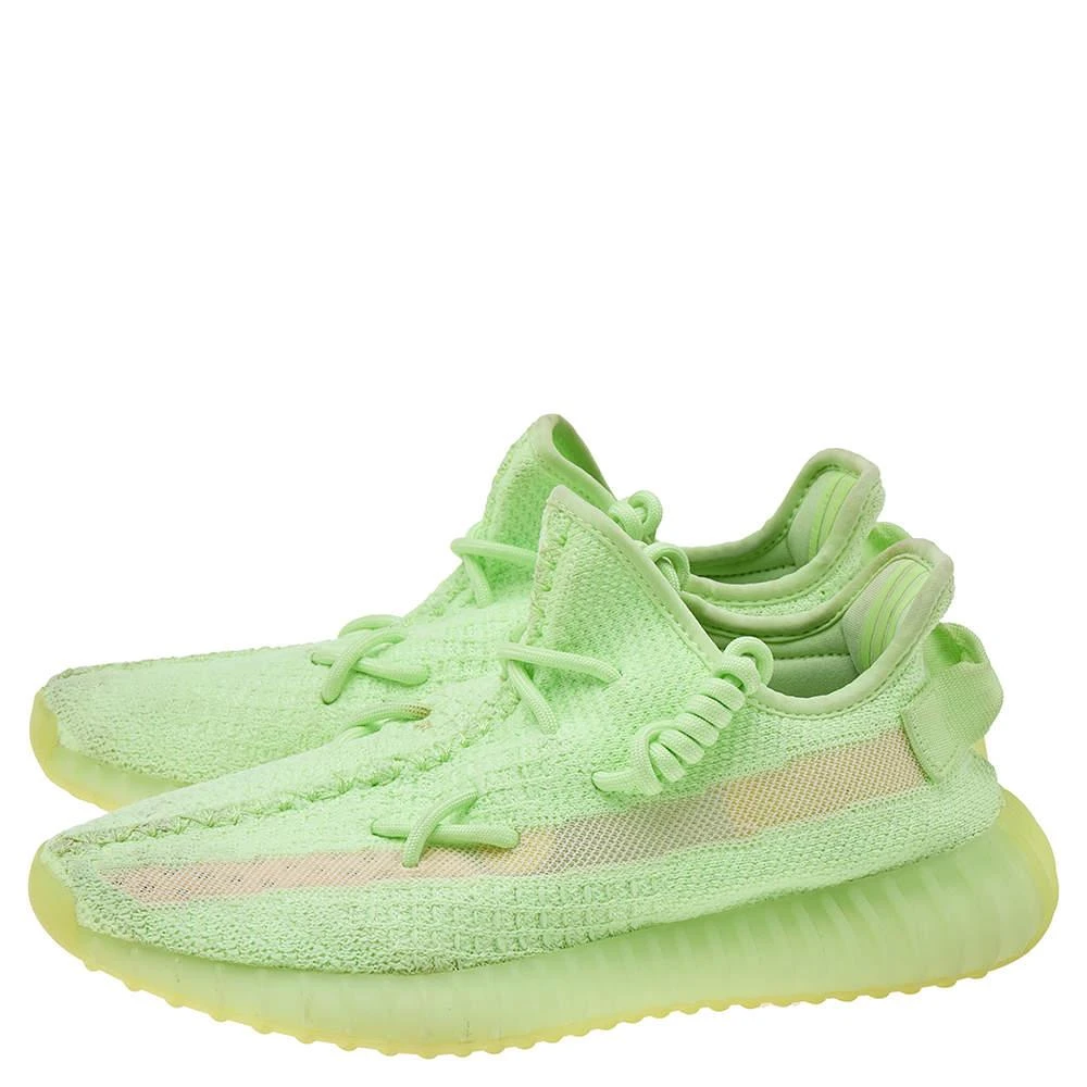商品[二手商品] YEEZY|Yeezy x Adidas Green Knit Fabric Boost 350 V2 "Glow in The Dark" Low Top Sneakers Size 39 1/3,价格¥1213,第4张图片详细描述