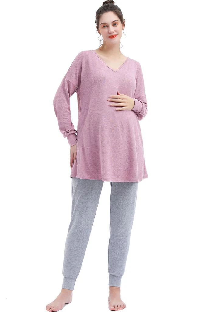 商品Kimi & Kai|Emilia Maternity/Nursing Lounge Sweatshirt & Jogger Pants,价格¥740,第2张图片详细描述