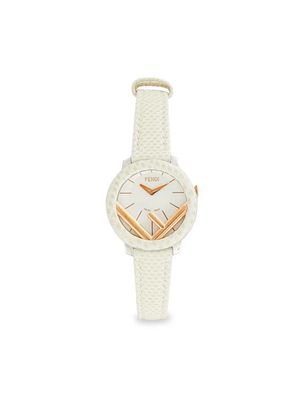 商品Fendi|28MM Stainless Steel & Leather-Strap Watch,价格¥4065,第1张图片