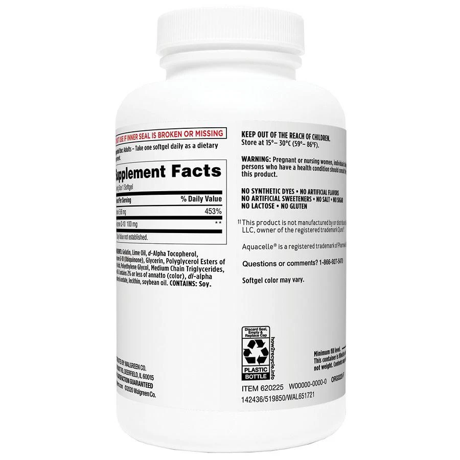 商品Walgreens|3X Better Absorption Co Q-10 with Aquacelle,价格¥341,第3张图片详细描述