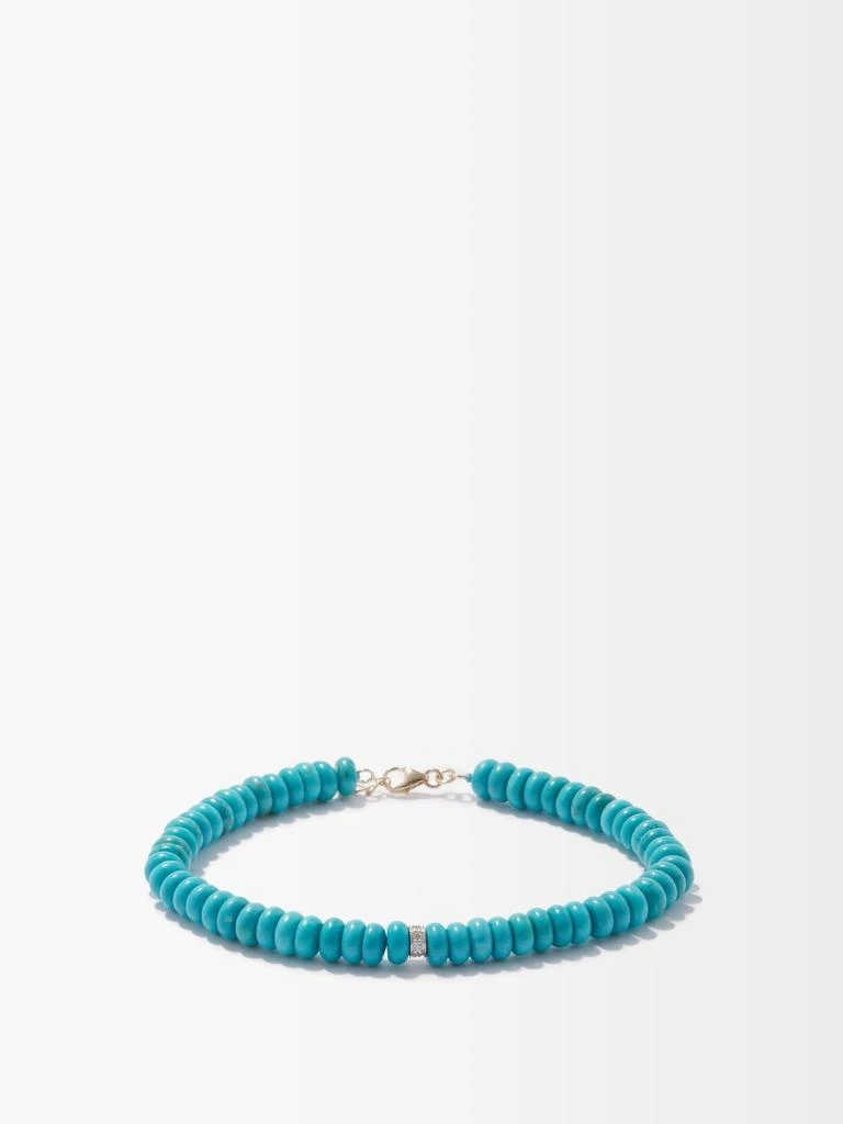 商品MATEO|Diamond, turquoise & 14kt gold bracelet,价格¥8529,第1张图片