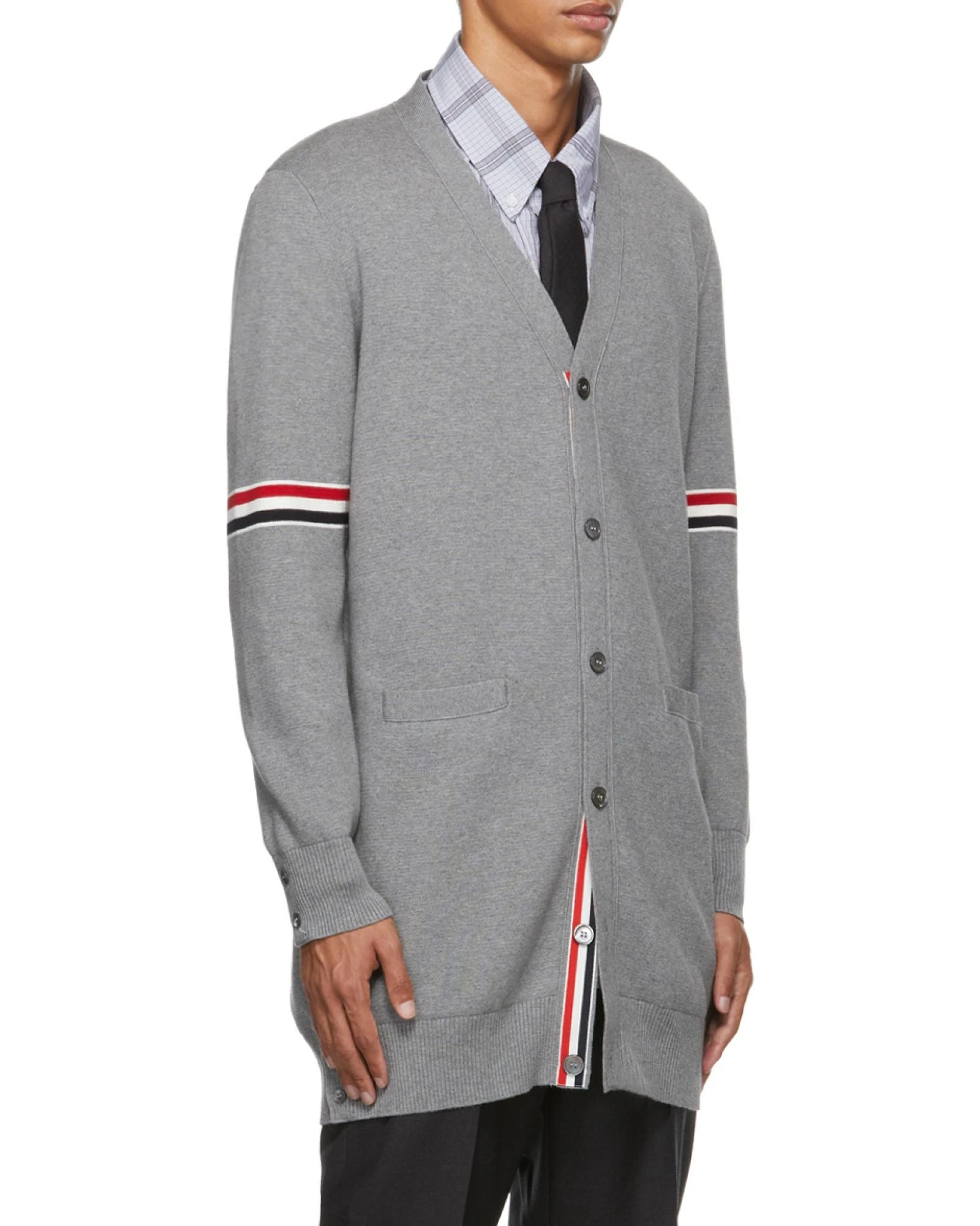 �商品【商品预售7天发货】 Thom Browne|Thom Browne 男士针织毛衣 MKC311AY3007055 灰色,价格¥3153,第4张图片详细描述
