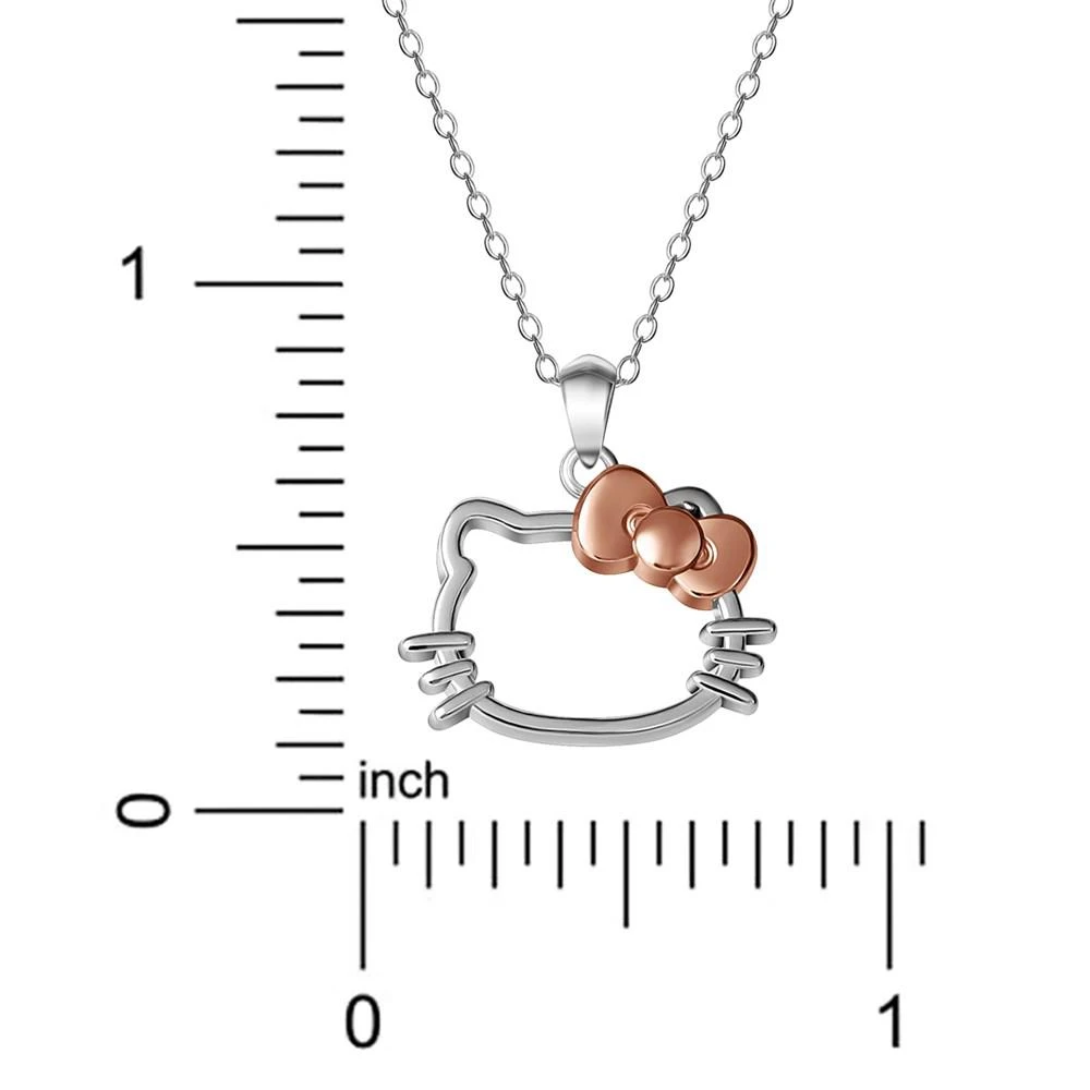 商品Giani Bernini|Hello Kitty Silhouette 18" Pendant Necklace in Sterling Silver & 18k Rose Gold-Plate, Created for Macy's,价格¥744,第4张图片详细描述