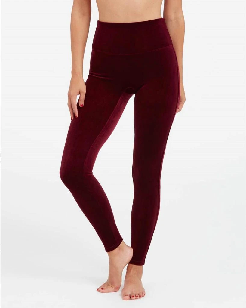 商品SPANX|Velvet Leggings In Rich Burgundy,价格¥372,第1张图片