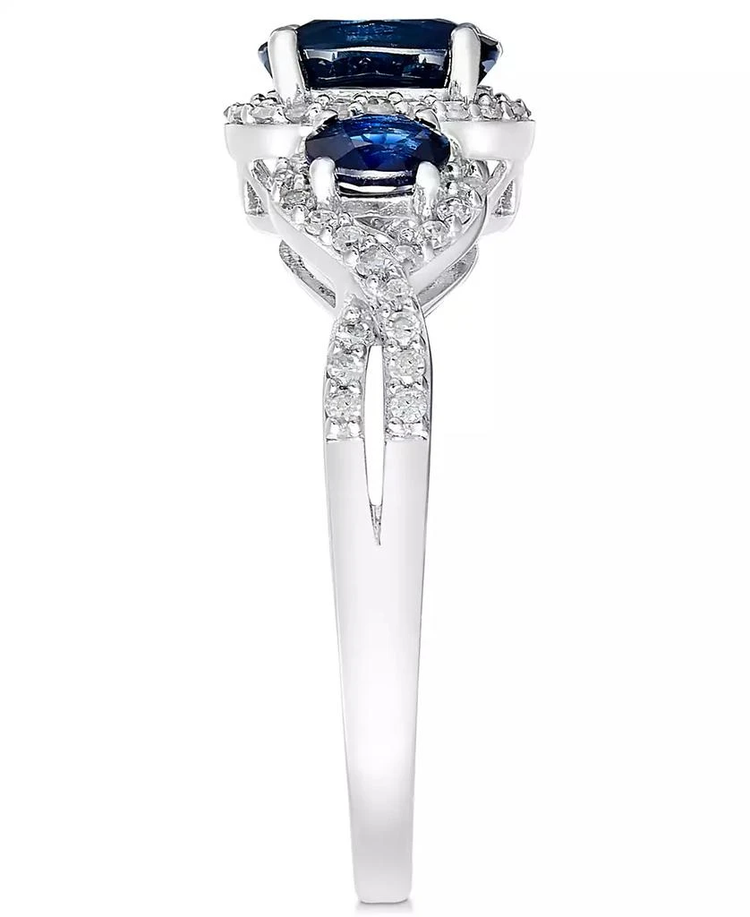 商品Macy's|Sapphire (1-1/3 ct. t.w.) & Diamond (1/4 ct. t.w.) 3-Stone Ring in 14k Gold (Also in Ruby, Emerald & Tanzanite),价格¥4613,第4张图片详细描述