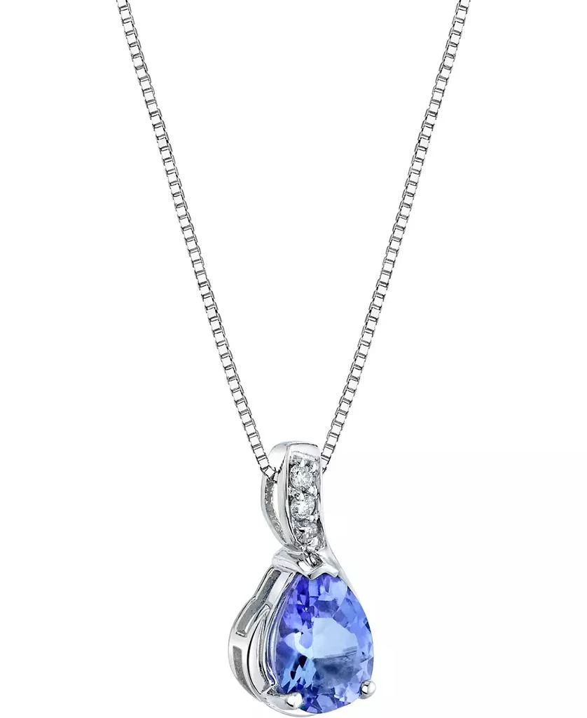 商品Macy's|Tanzanite (3/4 ct. t.w.) & Diamond Accent 18" Pendant Necklace in 14k White Gold,价格¥1725,第2张图片详细描述