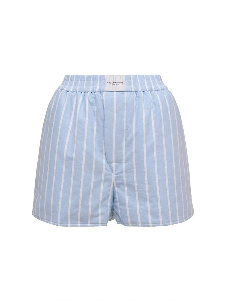 商品Alexander Wang|Logo Cotton Poplin Padded Shorts W/logo,价格¥782,第1张图片