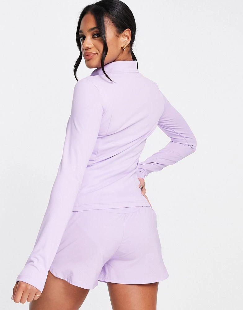 商品Adidas|adidas Training Techfit colourblock 1/4 zip sweat in purple,价格¥404,第3张图片详细描述