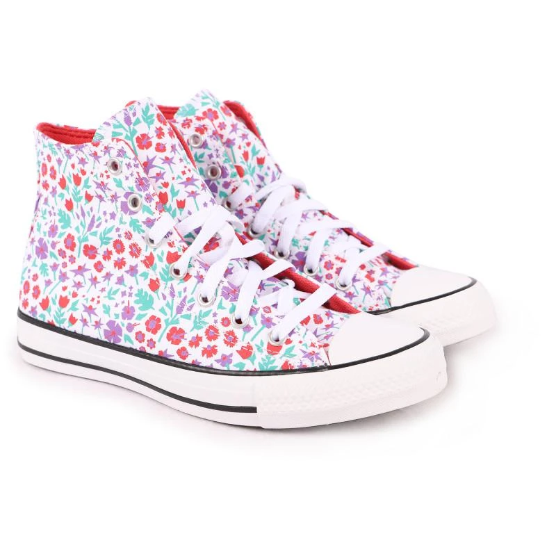 商品Converse|Floral print high top logo sneakers in white,价格¥724,第1张图片