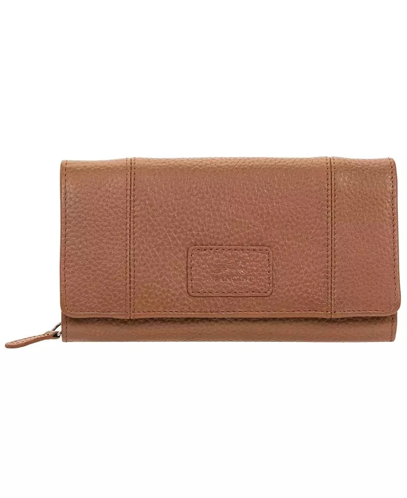商品Mancini Leather Goods|Women's Pebbled Collection RFID Secure Mini Clutch Wallet,价格¥279,第1张图片