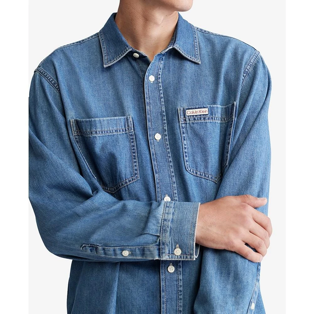 商品Calvin Klein|Men's Classic Denim Long-Sleeve Shirt,价格¥238,第3张图片详细描述