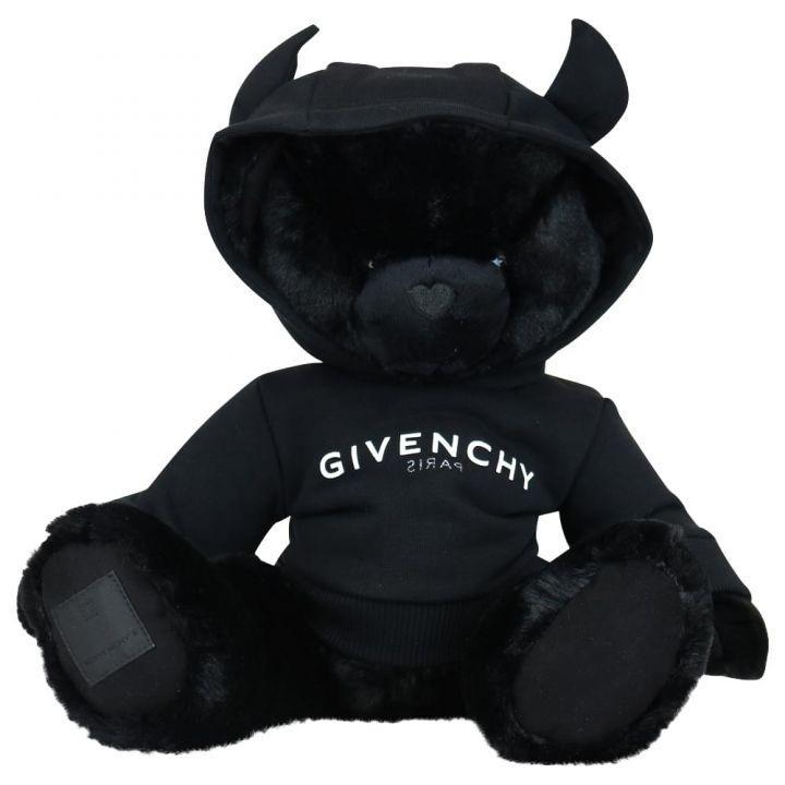 商品Givenchy|Black Logo Devil Hoodie Teddy Bear,价格¥1286,第1张图片
