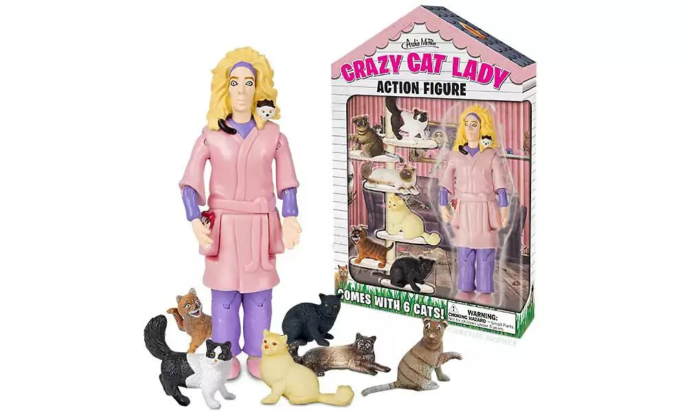 商品Flat River Group|Crazy Cat Lady Action Figure Set,价格¥137,第2张图片详细描述