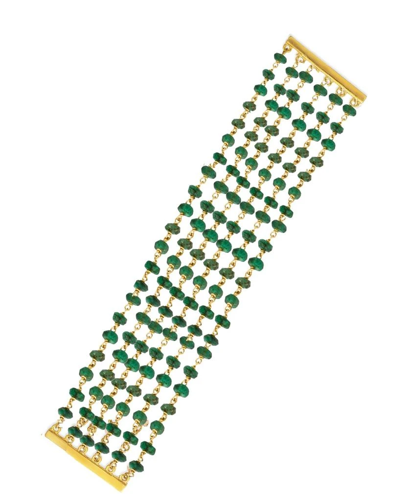 商品Liv Oliver|18k Gold Multi Strand Emerald Statement Bracelet,价格¥7470,第1张图片