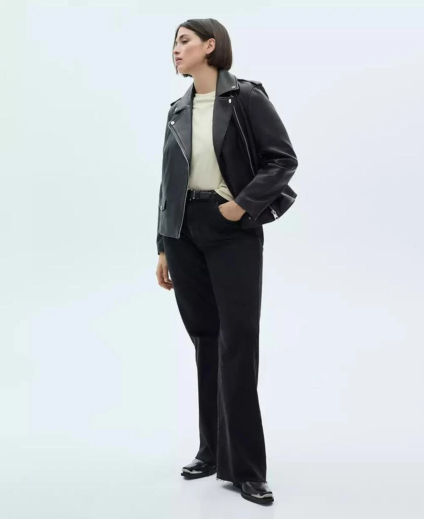 商品Mango|Women's Leather Biker Jacket,价格¥1499,第5张图片详细描述