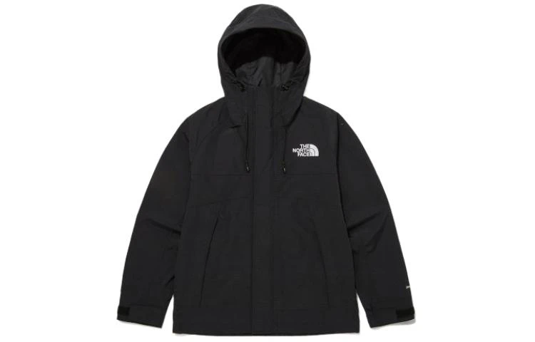 商品[国内直发] The North Face|北面 刺绣logo DRYVENT面料纯色防水连帽冲锋衣外套 男女同款 黑色,价格¥910,第1张图片