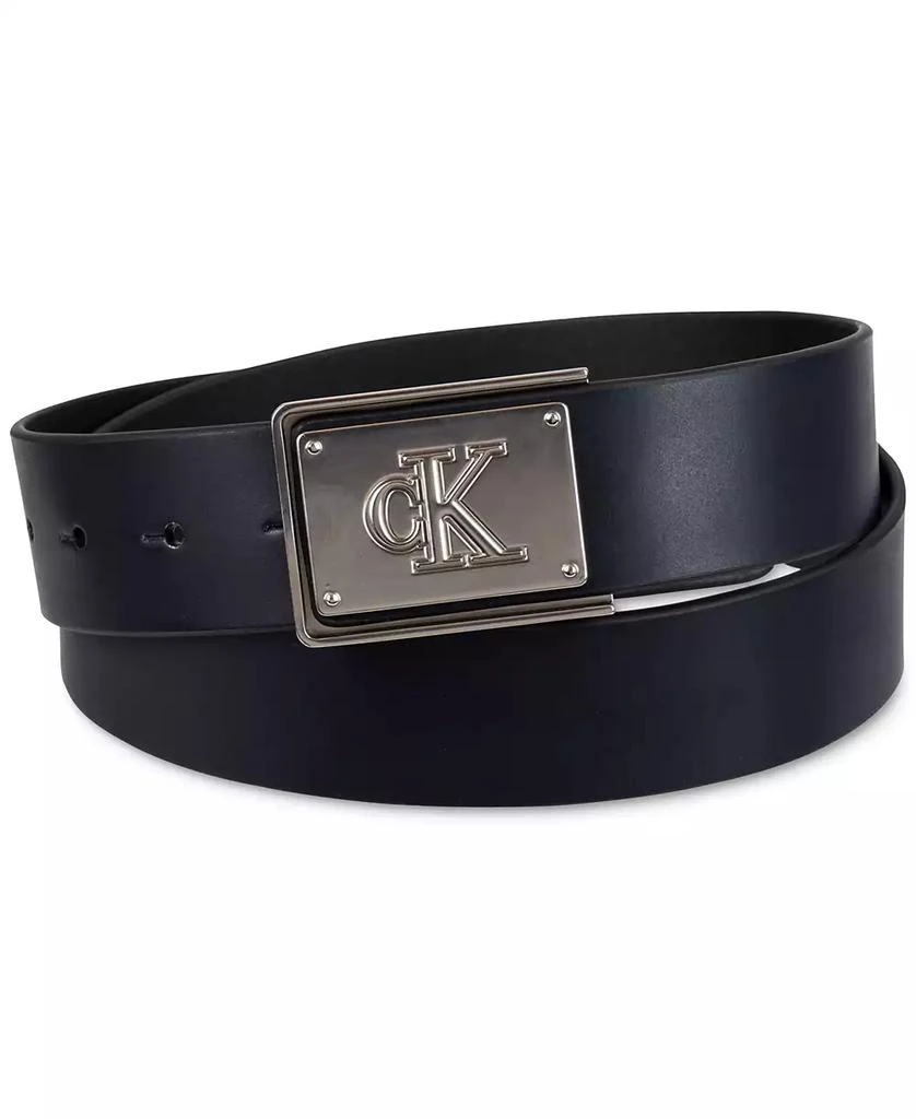 商品Calvin Klein|Men's CK Plate Plaque Belt,价格¥99,第1张图片