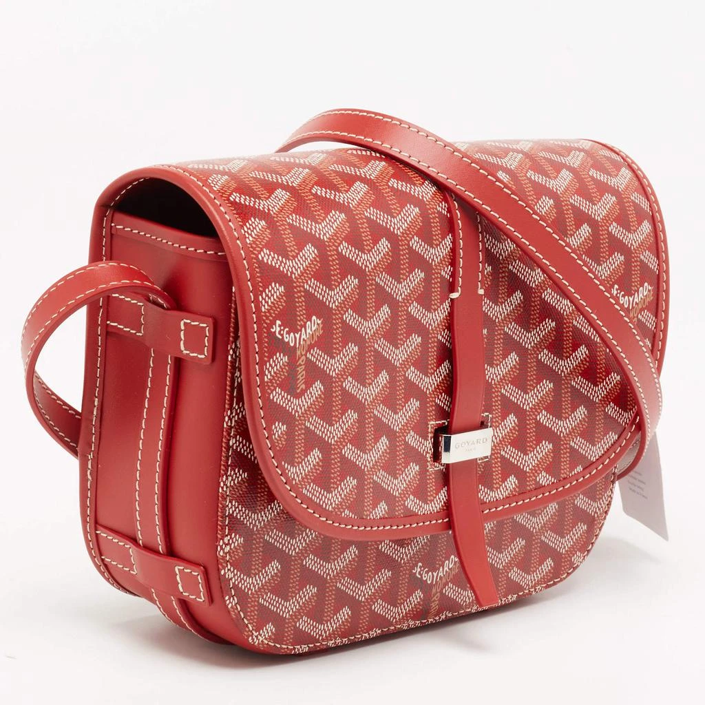 商品Goyard|Goyard Red Goyardine Coated Canvas and Leather Belvedere II PM Bag,价格¥28365,第3张图片详细描述