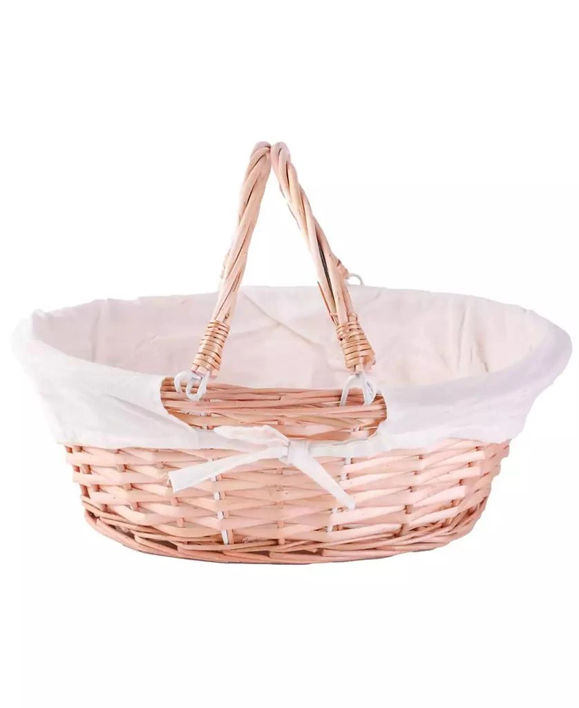 商品Vintiquewise|Oval Willow Basket with Double Drop Down Handles,价格¥169,第2张图片详细描述