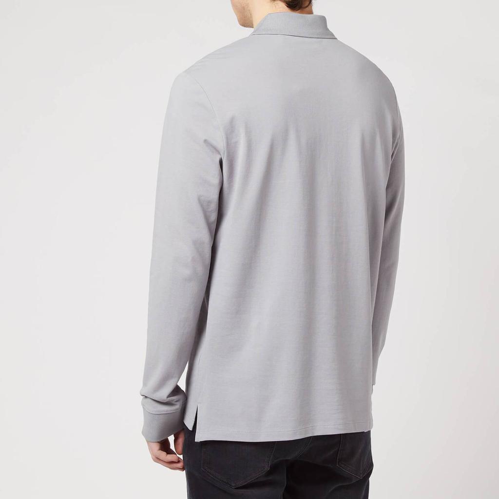 HUGO Men's Deresolo Long Sleeve Polo Shirt - Silver商品第2张图片规格展示