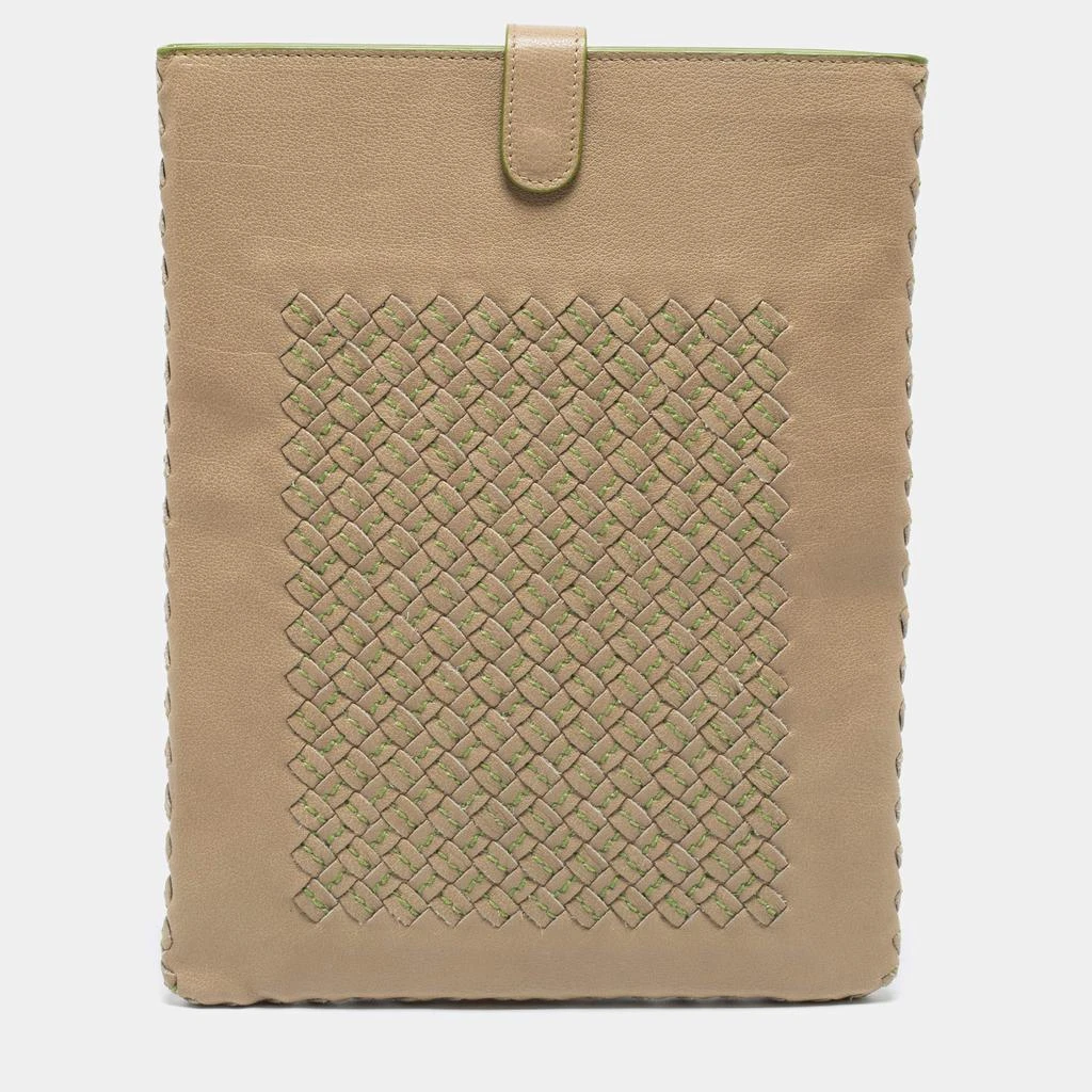 商品[二手商品] Bottega Veneta|Bottega Veneta Beige/Green Intrecciato Leather iPad Case,价格¥2012,第1张图片