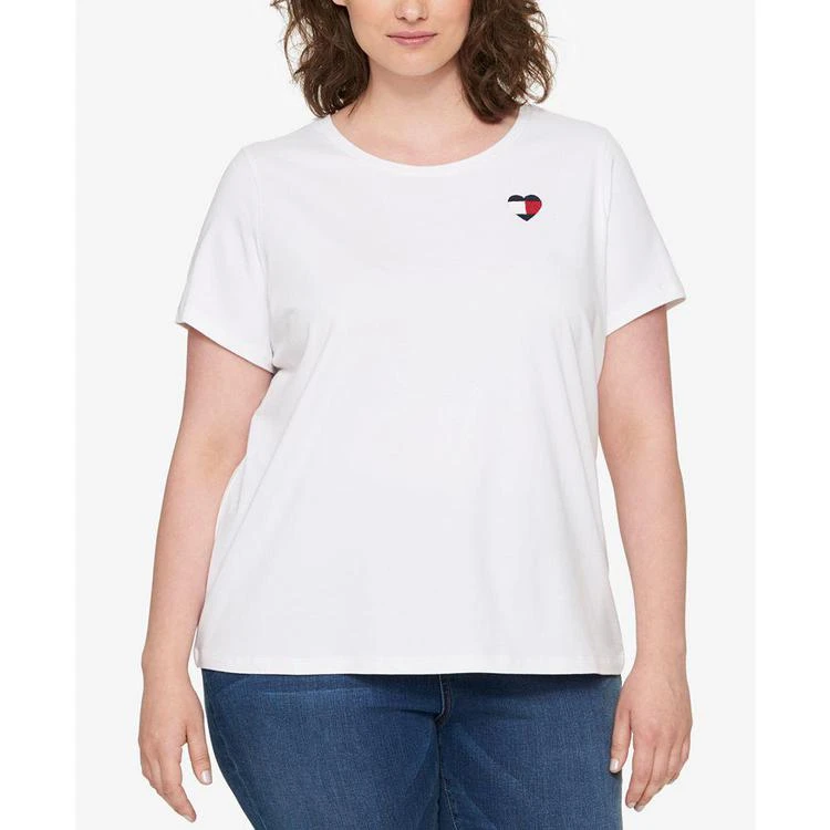 商品Tommy Hilfiger|Plus Size Short-Sleeve Heart-Graphic T-Shirt, Created for Macy's,价格¥176,第1张图片