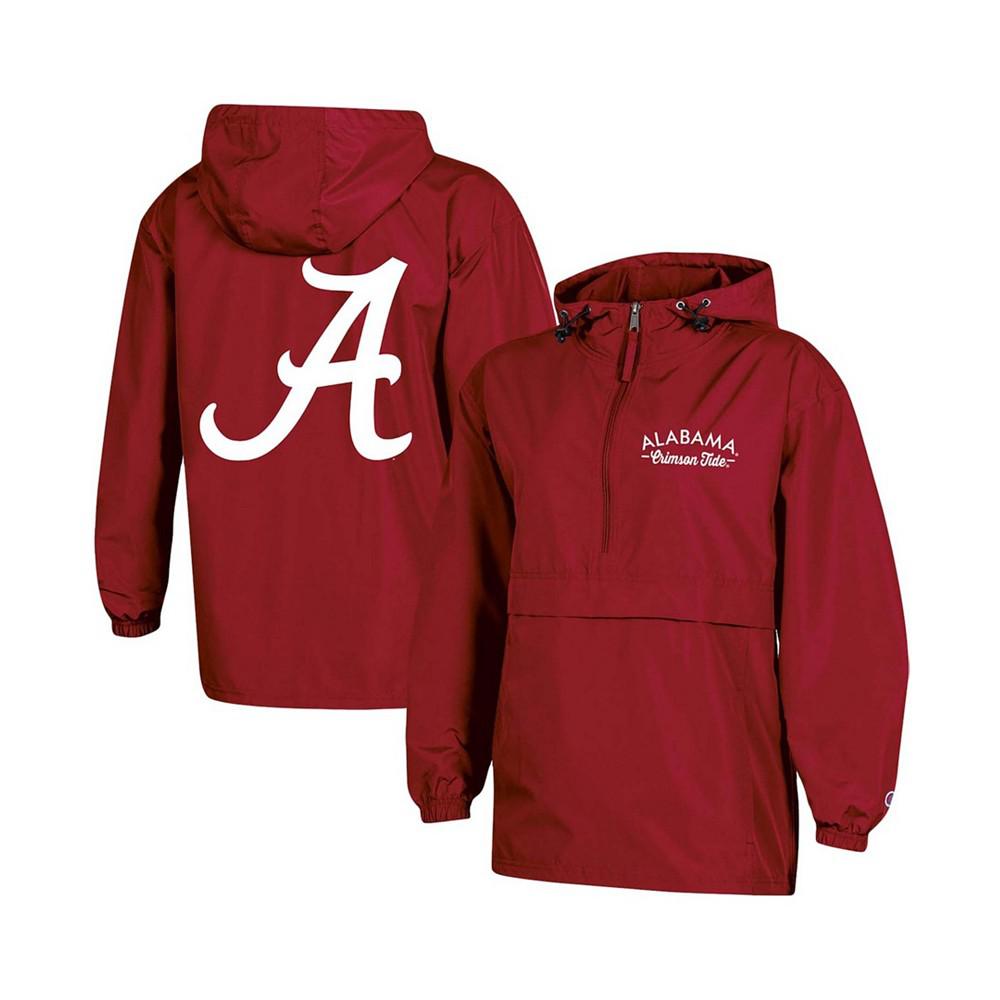 Women's Crimson Alabama Crimson Tide Packable Half-Zip Light Rain Jacket商品第2张图片规格展示