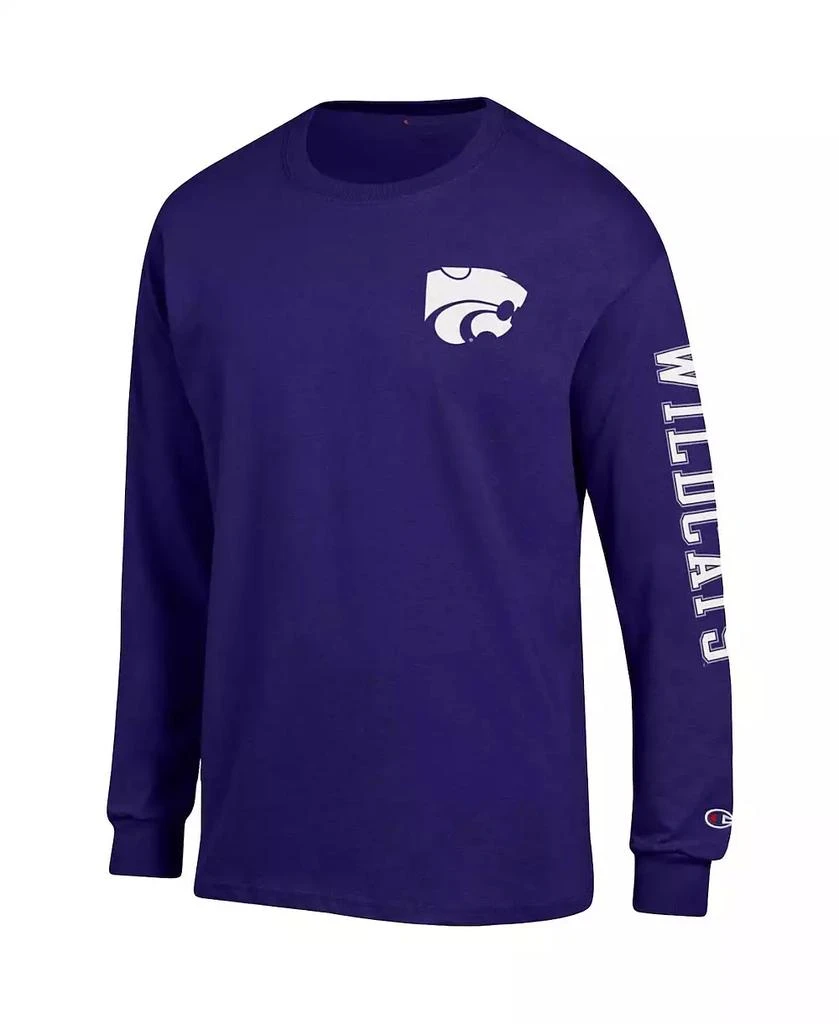 商品CHAMPION|Men's Purple Kansas State Wildcats Team Stack Long Sleeve T-shirt,价格¥225,第3张图片详细描述