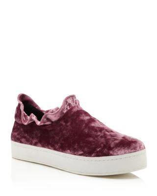 商品Opening Ceremony|Women's Didi Velvet Ruffle Slip-On Sneakers,价格¥1178,第1张图片